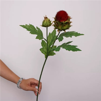 20" Artificial Flocked Thistle Stem