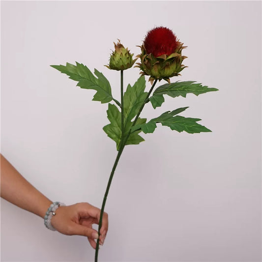 20" Artificial Flocked Thistle Stem