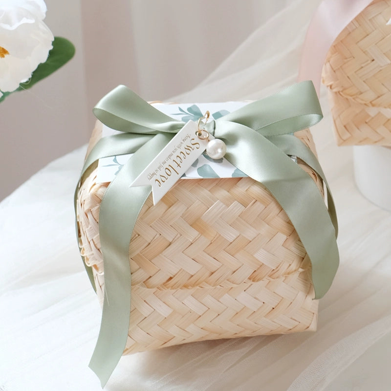 lucky bamboo party favors 6Pcs Handmade Bamboo Favor Box with Ribbon – Floral Supplies Store