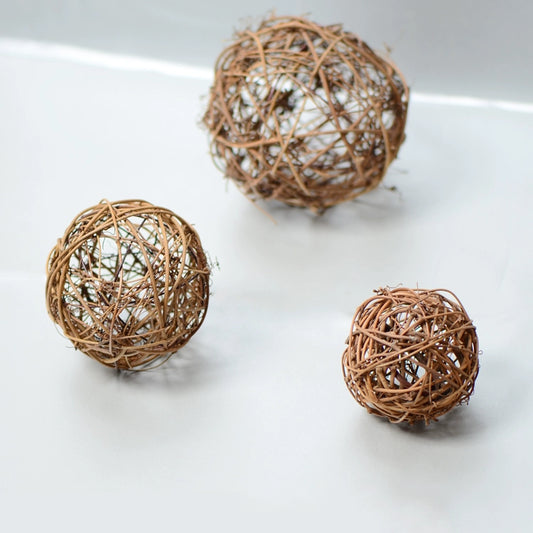 Natural Rattan Woven Balls for DIY Crafting