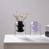Load image into Gallery viewer, Modern Double-Walled Ribbed Glass Vase