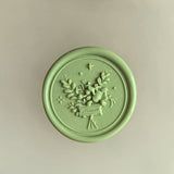 Load image into Gallery viewer, 30Pcs Green Floral Wax Seal Stickers