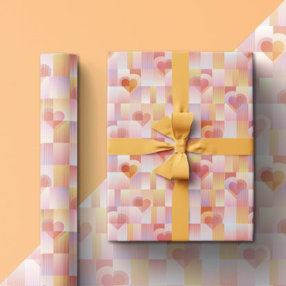 Valentine's Day Heart Gift Wrap Paper (50x70cm) Pack 2