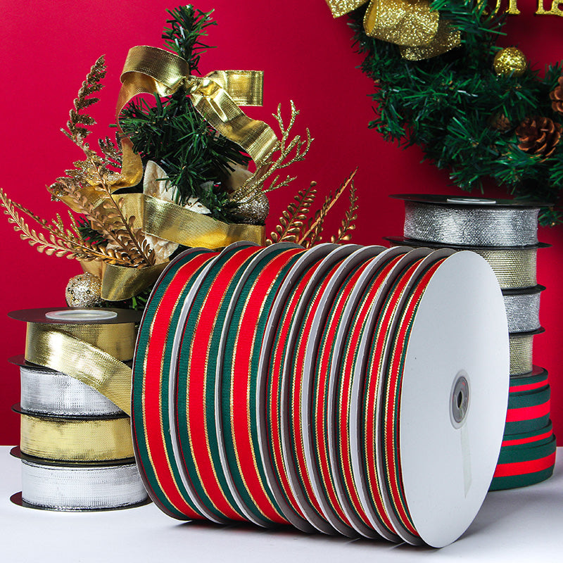 Ruban gros-grain à carreaux de Noël de 24 yards