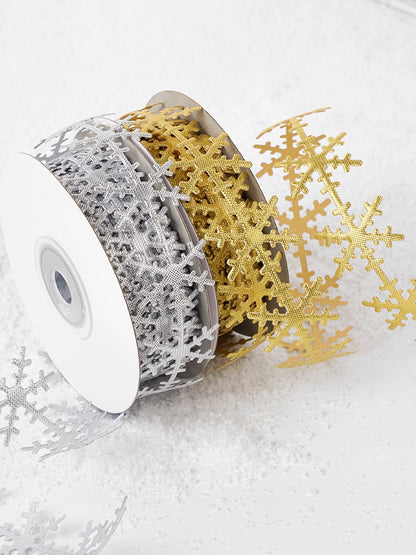 Christmas Snow Flake Trim Ribbon (25mmx10Yd)