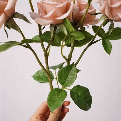 23" Real Touch 3-Head Cappuccino Rose Spray