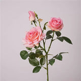 Load image into Gallery viewer, Real Touch 3-Head Artificial Rose Stem (77cm)