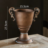 Load image into Gallery viewer, Rustic Antique Bronze Iron Urn Vase