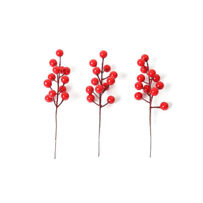 20 Pack Artificial Christmas Red Berries Stems