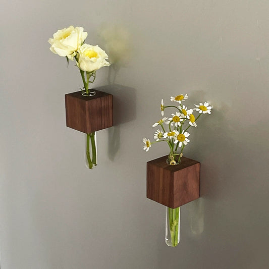 Magnetic Wooden Test Tube Vase