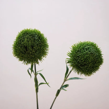 غصن كرة زهرة القرنفل الأخضر بملمس حقيقي مقاس 22 بوصة