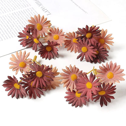 5 Stem Bunch Silk Daisy Flower Heads Pack 30
