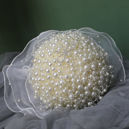Handcrafted Round Pearl Bridal Bouquet