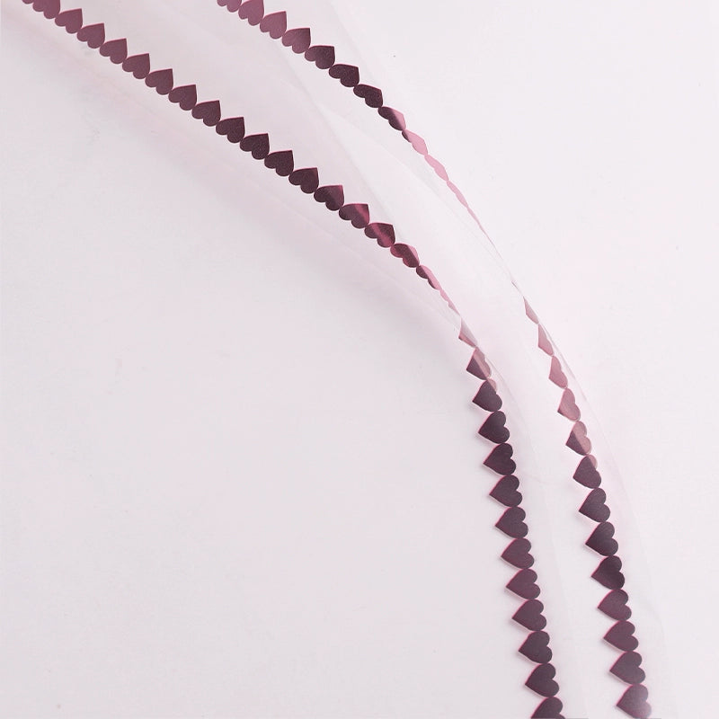 20 pièces Emballage cellophane transparent motif cœur (58x58 cm)