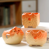Load image into Gallery viewer, Whimsical Pig &amp; Pufferfish Ceramic Planter