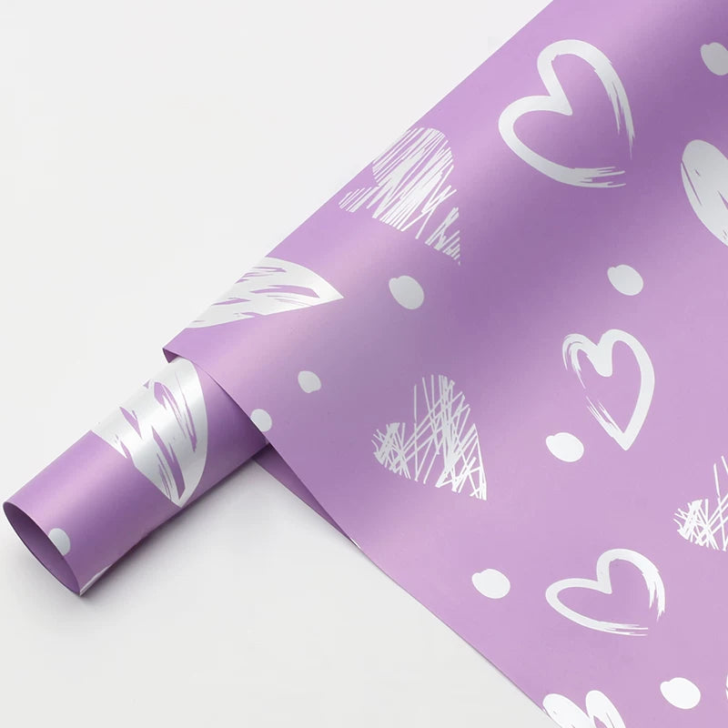 20pcs Heart Pattern Bouquet Wrap Paper (57x57cm)