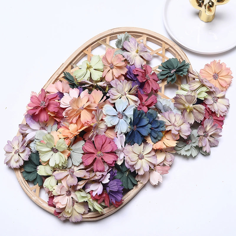 4.5cm Silk Flower Heads for Crafting Pack 100