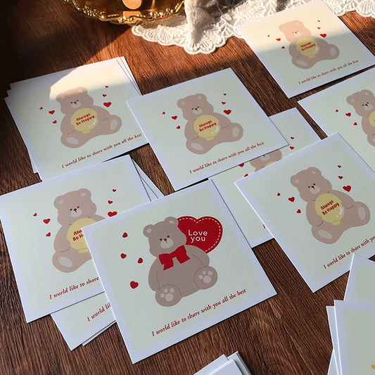 Cute Teddy Bear Valentine's Day Cards Pack 30
