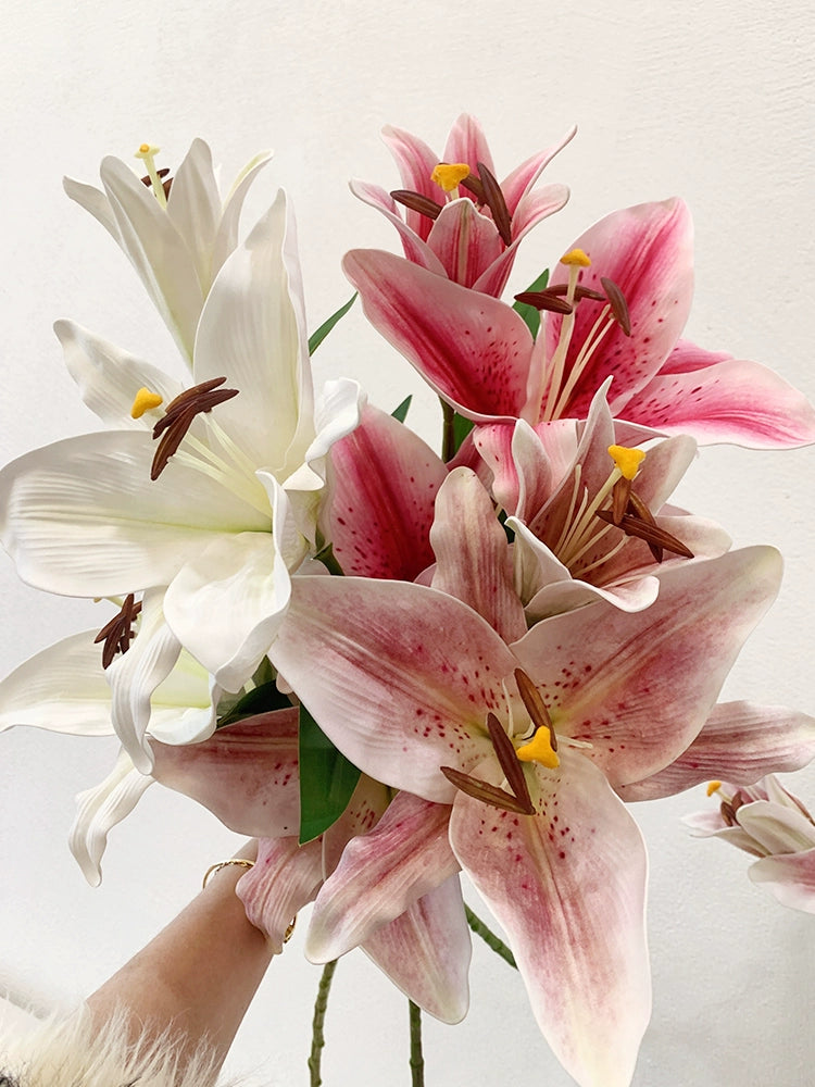 where to buy tiger lily bouquet 3-Head Artificial Tiger Lily Flowers (85cmH)