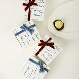 Load image into Gallery viewer, White Square Party Favor Box with Velvet Ribbon Pack 10