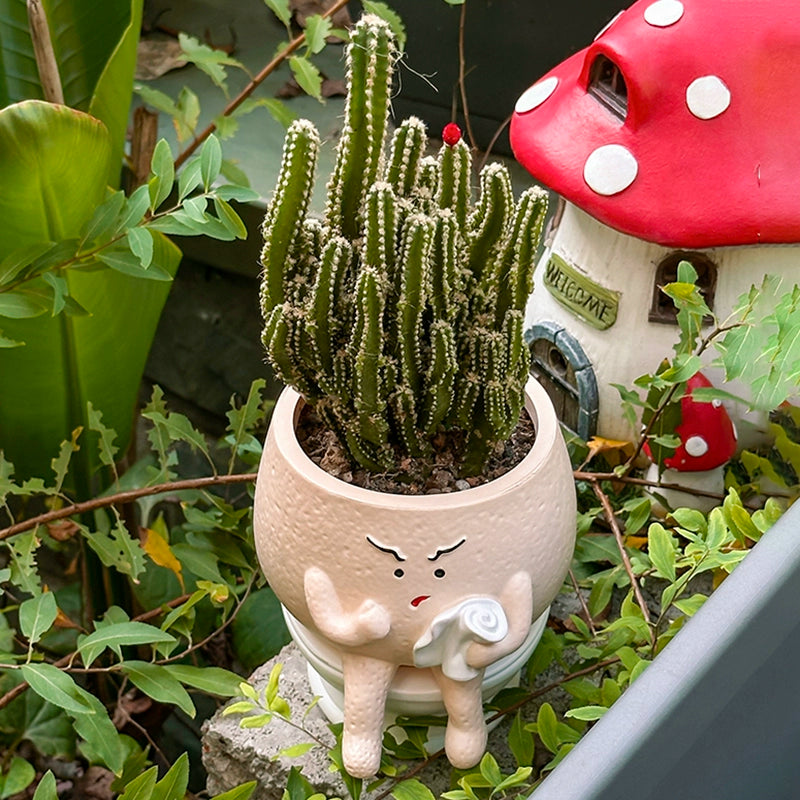 resin succulent pot Funny Toilet Character Resin Succulent Pot – Floral Supplies Store