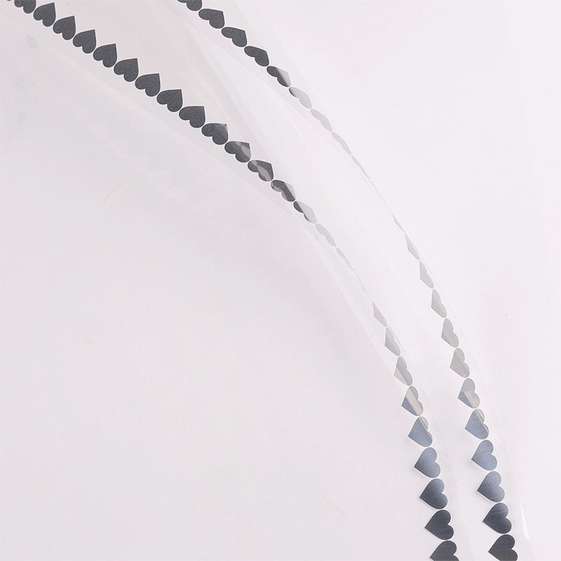 20 pièces Emballage cellophane transparent motif cœur (58x58 cm)