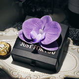 Load image into Gallery viewer, Black Drawer Gift Box with Orchid Flower Pack 10