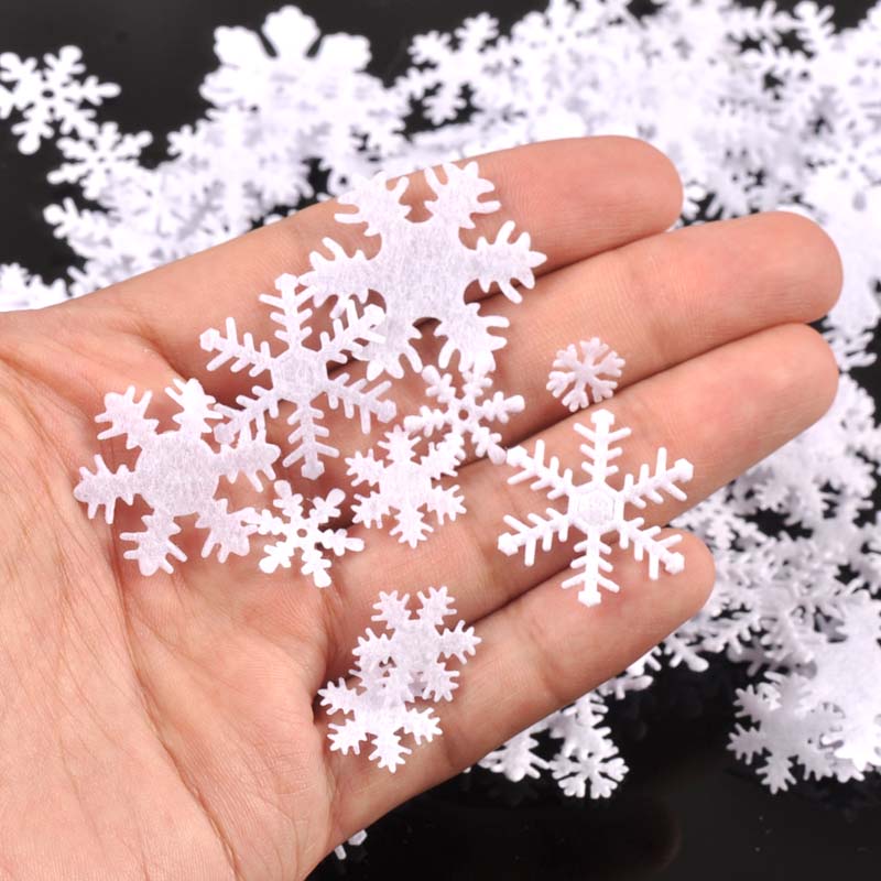 100 flocons de neige en tissu non tissé pour loisirs créatifs