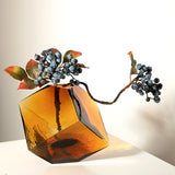 Load image into Gallery viewer, Brown Glass Cubed Art Vase