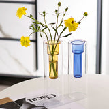 Load image into Gallery viewer, Double-Walled Colored Glass Cylinder Vase