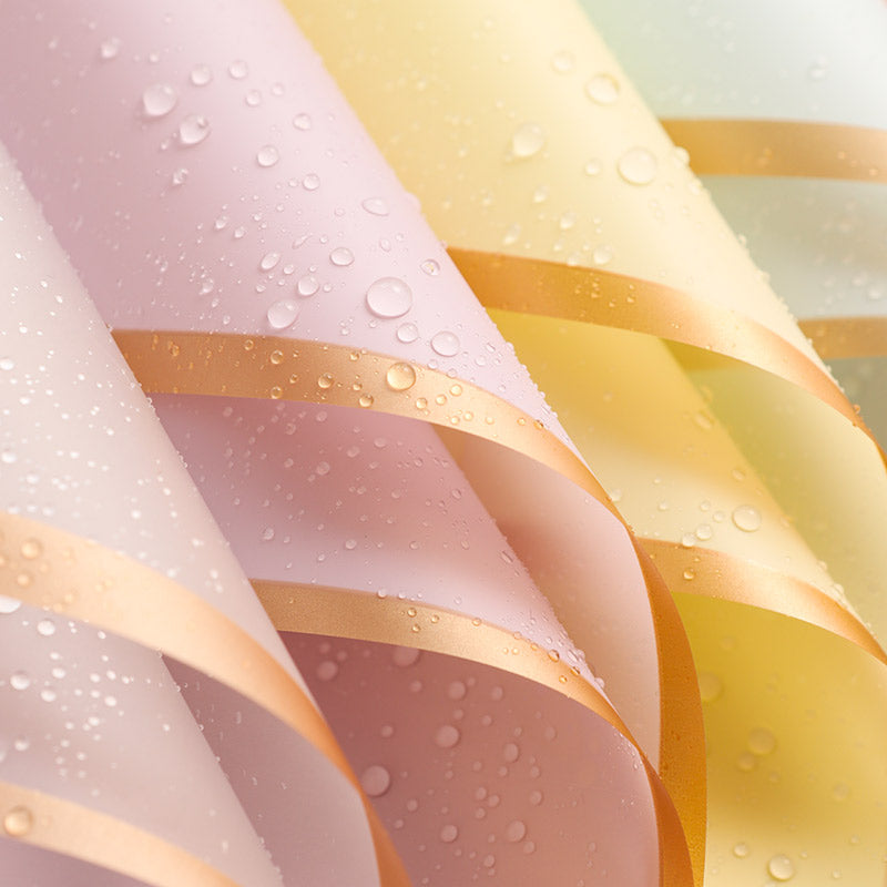 20pcs Gold Border Frosted Cellophane Wrap (56x56cm)