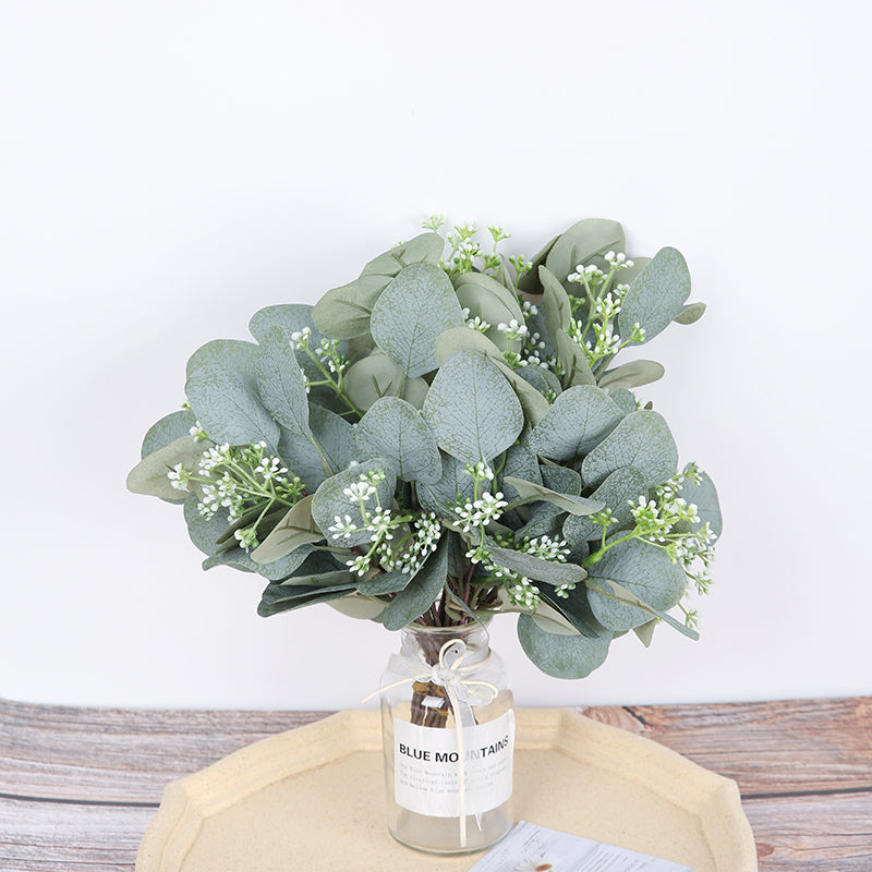 11 Inch Artificial Eucalyptus Leaves Stems 5pcs
