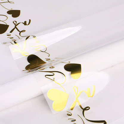 Gold LOVE Clear Cellophane Paper Pack 20 (57x57cm)