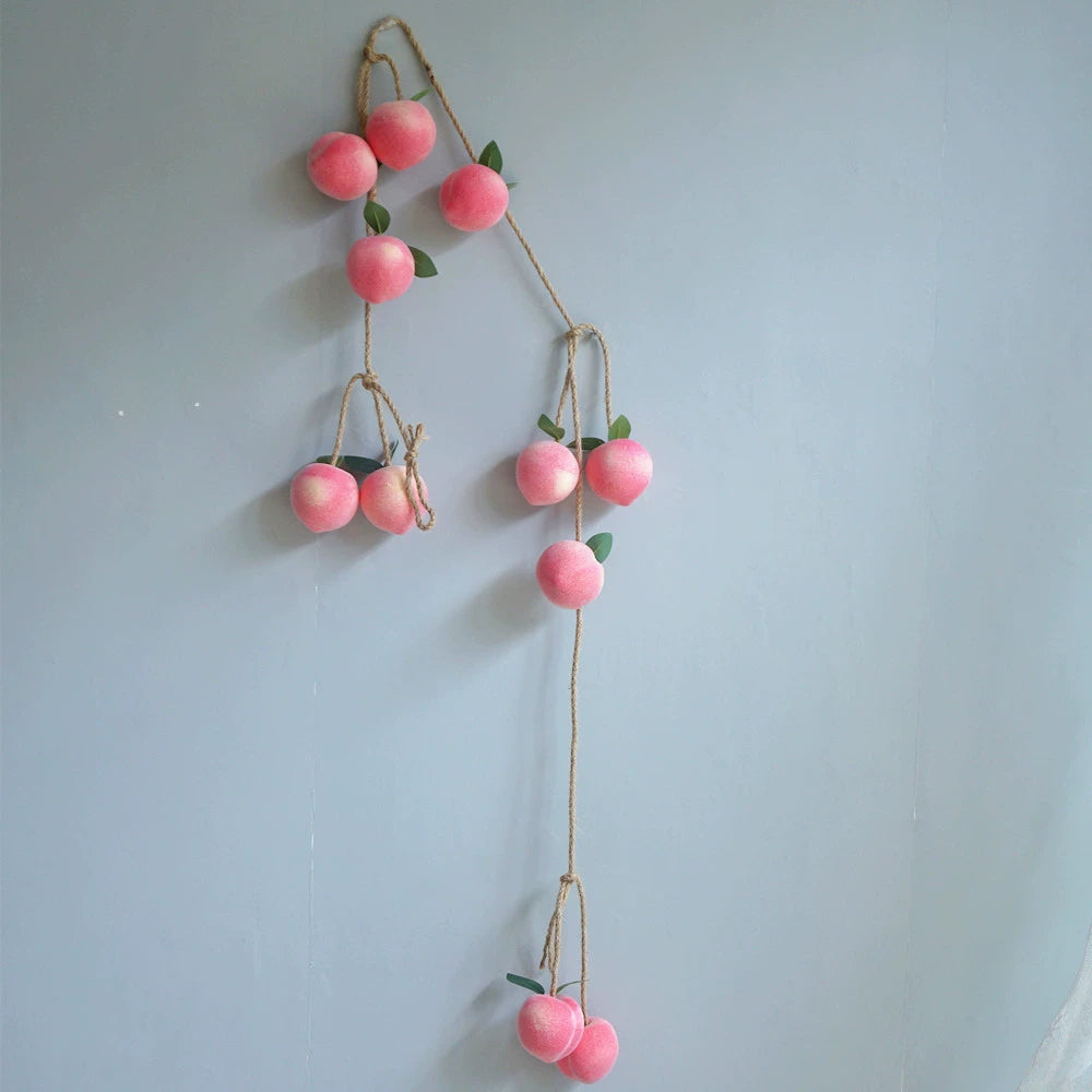 Artificial Fruit Pink Peach Garland (150cmL)