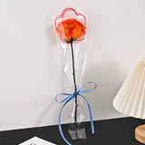 Load image into Gallery viewer, 50pcs Floral Print Clear Single Flower Sleeves Bags