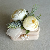 Load image into Gallery viewer, Floral Velvet Double Ring Box for Wedding
