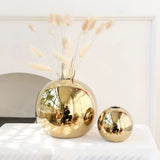 Load image into Gallery viewer, Golden Spherical Ceramic Flower Vase