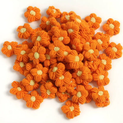 4cm Cotton Yarn Crochet Flower Heads Pack 50