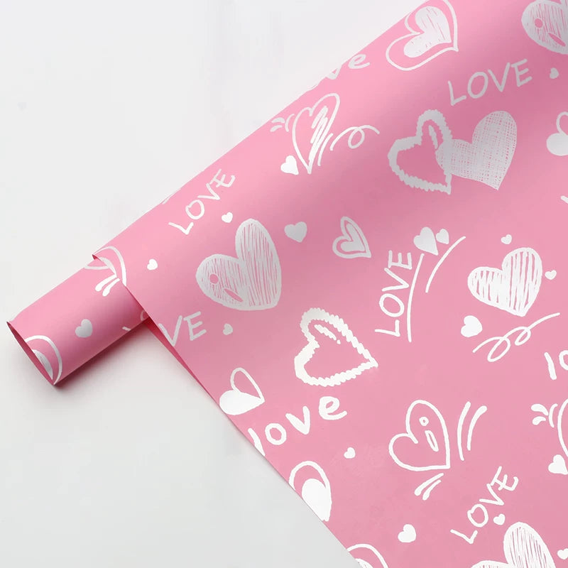 20 feuilles de papier d'emballage pour fleuriste pour la Saint-Valentin (57x57cm)