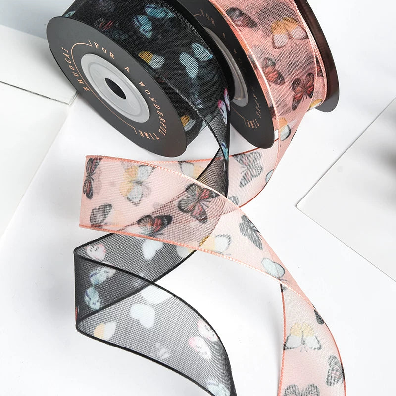 Delicate Butterfly Chiffon Ribbon (2.5cmx10Yd)
