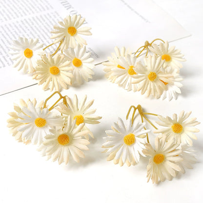 5 Stem Bunch Silk Daisy Flower Heads Pack 30
