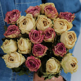 Load image into Gallery viewer, 20-Stem Real Dried Rose Flower Bouquet