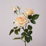 Load image into Gallery viewer, Real Touch 3-Head Artificial Rose Stem (77cm)