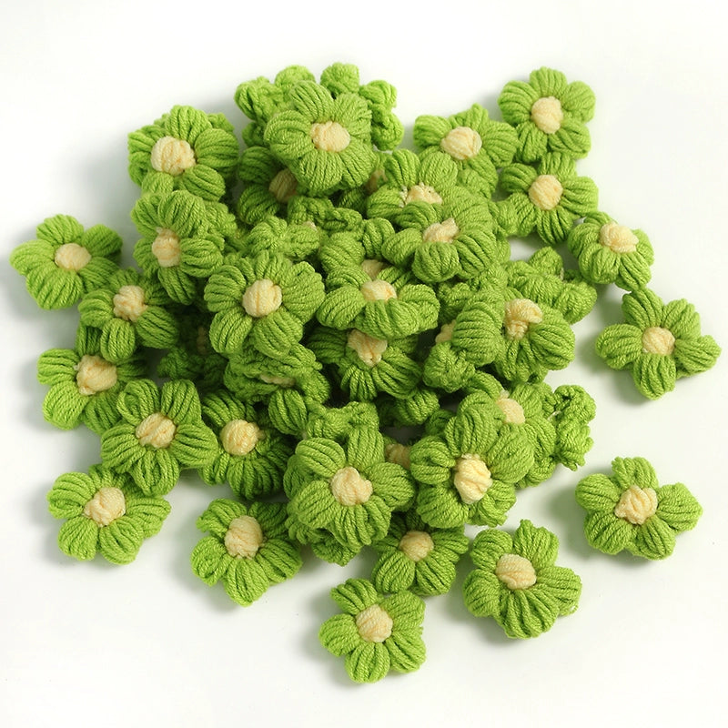 4cm Cotton Yarn Crochet Flower Heads Pack 50