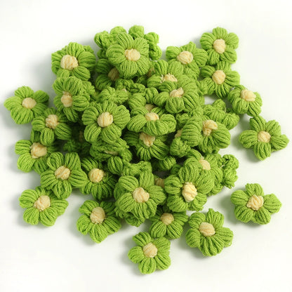 4cm Cotton Yarn Crochet Flower Heads Pack 50