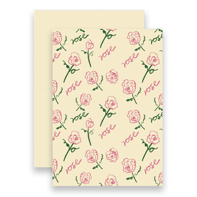 10pcs Rose Pattern Flower Wrap Paper (35x50cm)