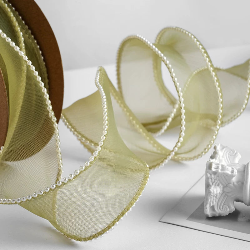 Pearl-edged Ruffled Wave Ribbon (4cmx5Yd)