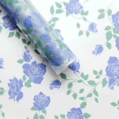 20 feuilles de papier cadeau cellophane à motif floral rose (58x58 cm)