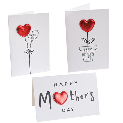 12pcs 3D Heart Mother's Day Thank You Cards