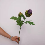 Load image into Gallery viewer, Artificial Flocked Thistle Stem (50cm)